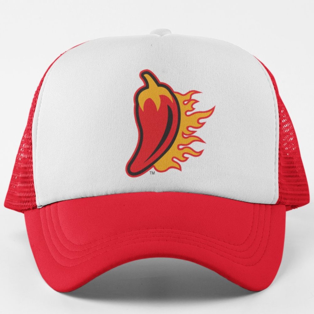 NEW Louisiana Ragin Cajuns Flaming Pepper Foam Trucker Snapback Hat 2TONE RED